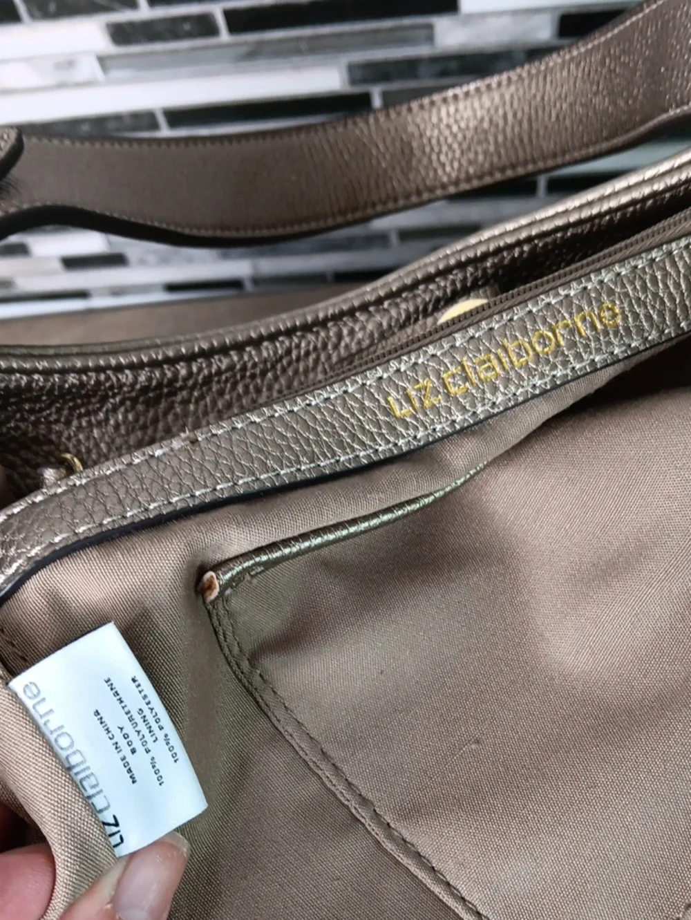 Liz Claiborne single pebbled gently