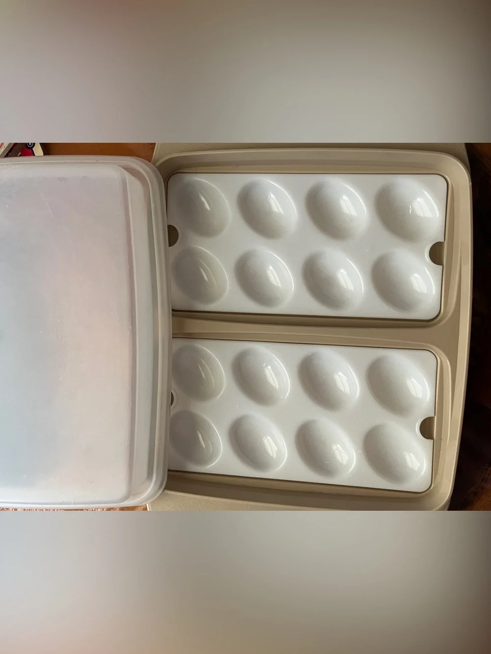 1970s Vintage Tupperware Deviled Egg Container with Lid Made in USA