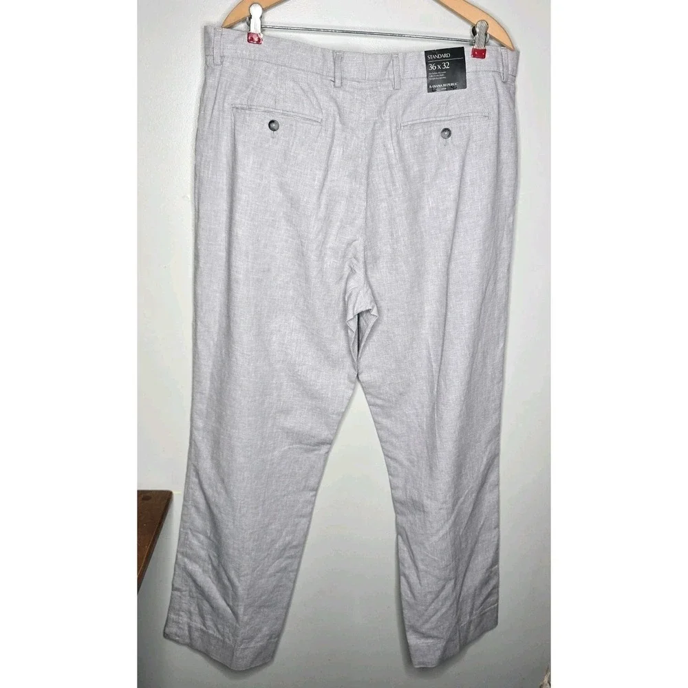 Banana Republic Mens Linen Blend Standard Fit Pants Blue 36x32 NEW $89.99