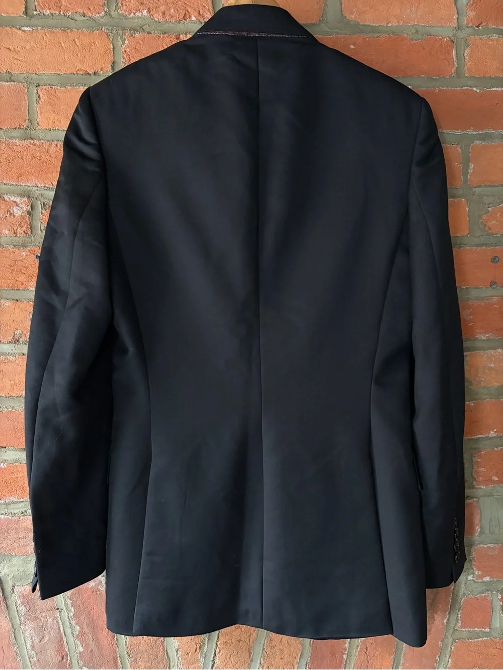 Burberry Black Wool Mohair Tuxedo Jacket 38R Peak Lapel Made in Italy Model 511