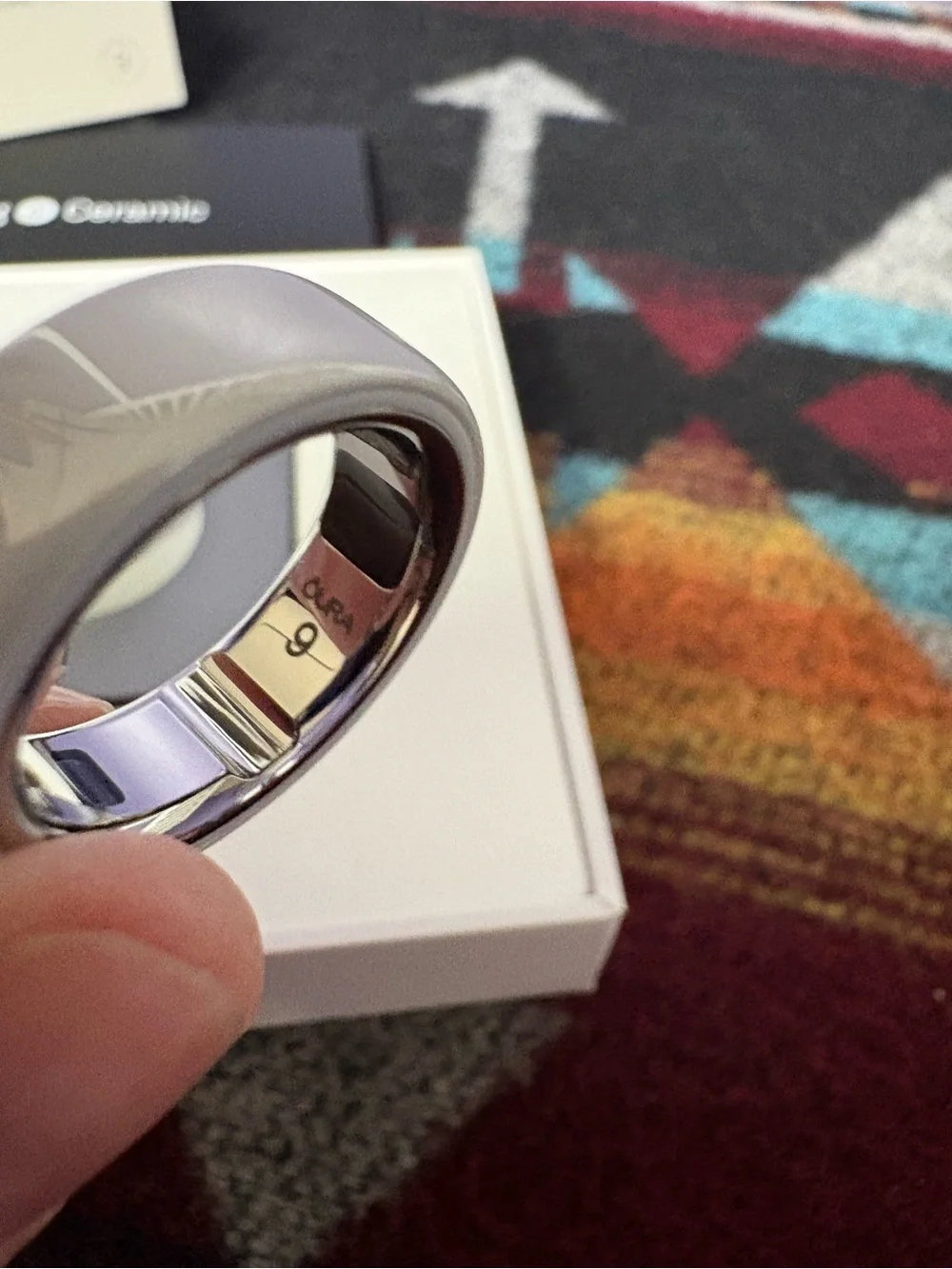 Oura Ring 4 - Ceramic White - Size 9