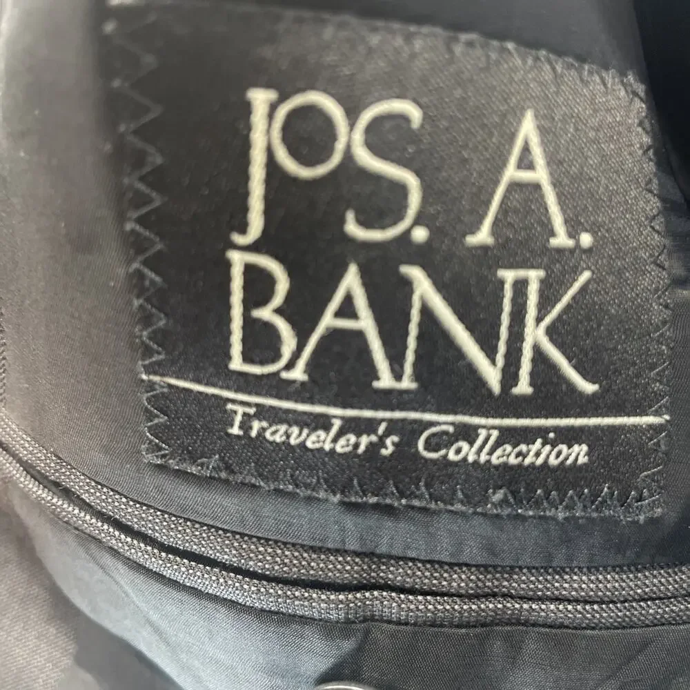 Jos. A. Bank Tailored Fit Blazer Gray Men's 43R 100% Wool Travelers Suit Jacket