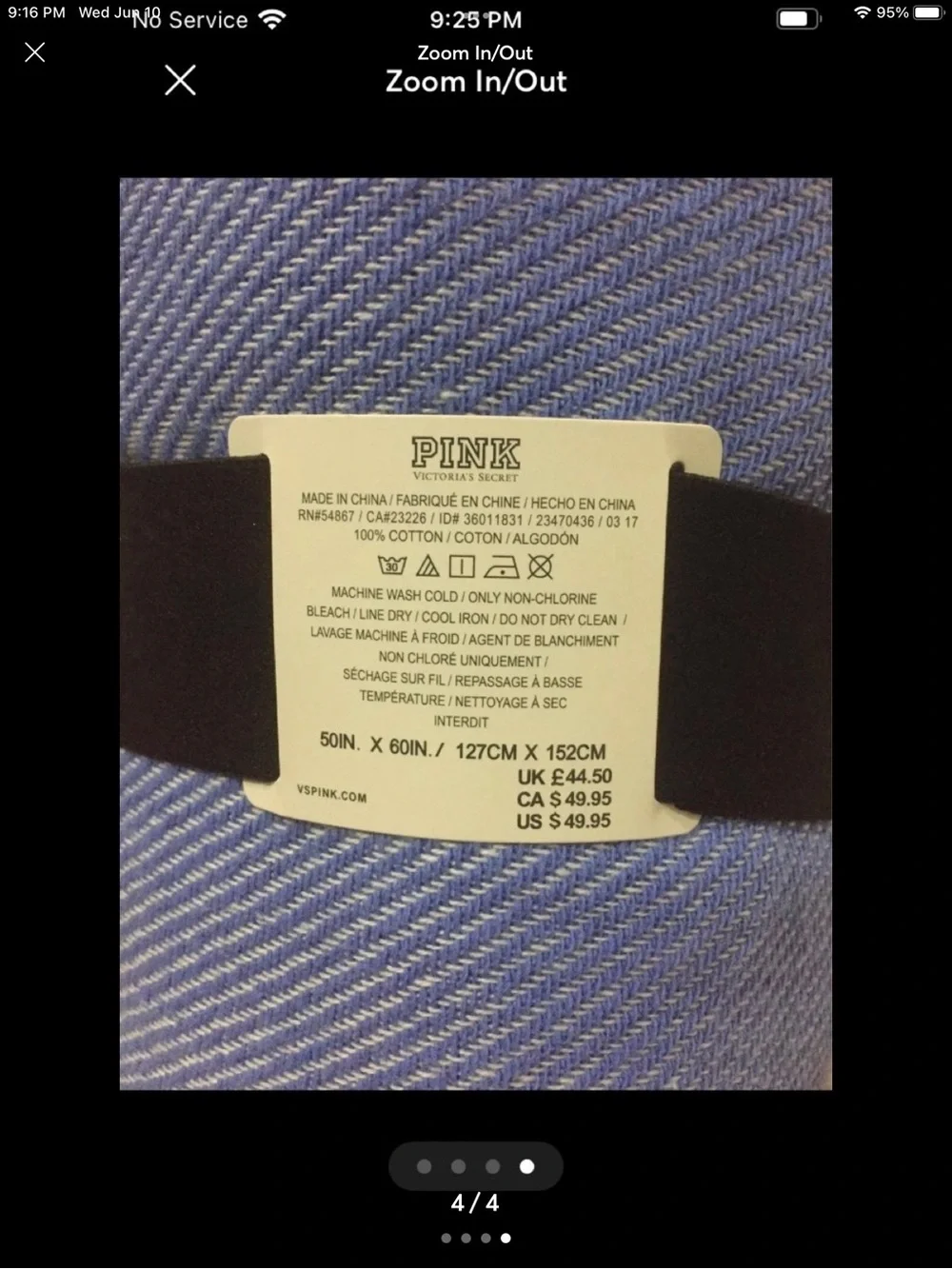 Brand New PINK Victoria's Secret Blue Stripe Beach Blanket