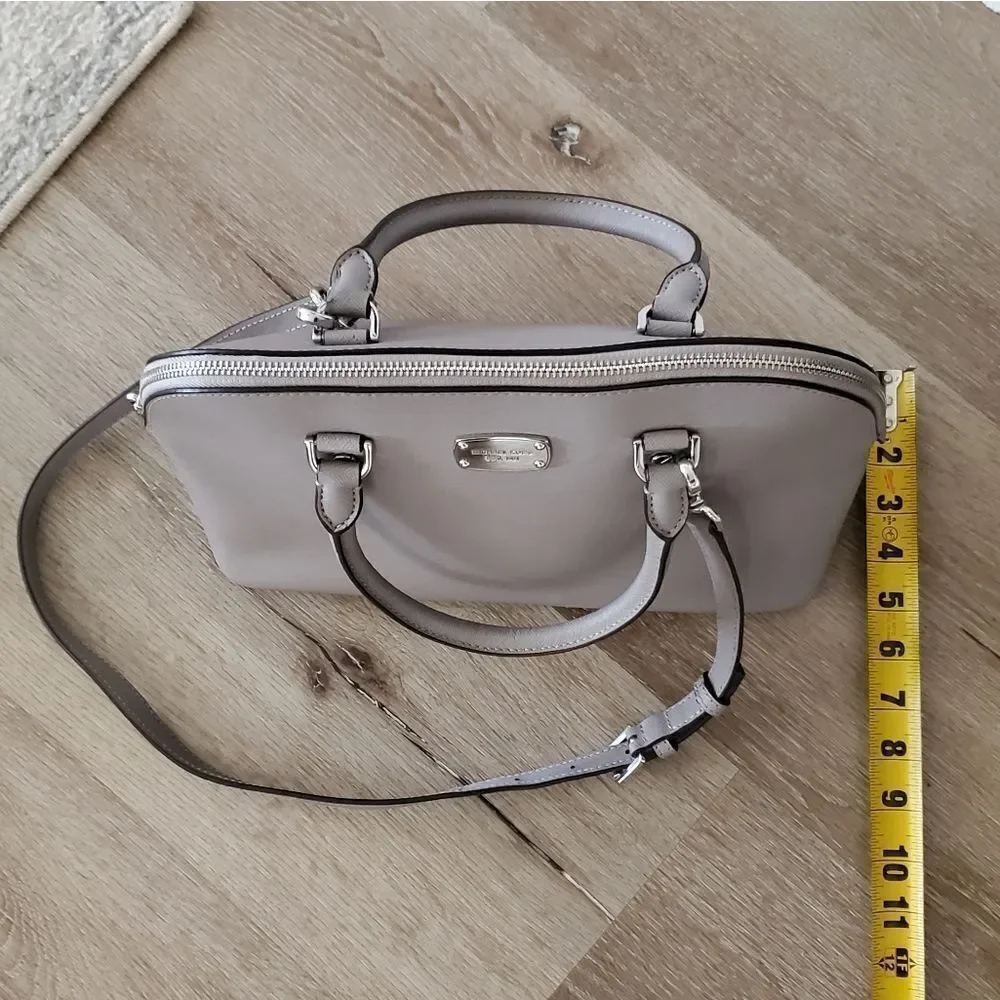 Michael Kors Gray Saffiano Leather Crossbody Satchel