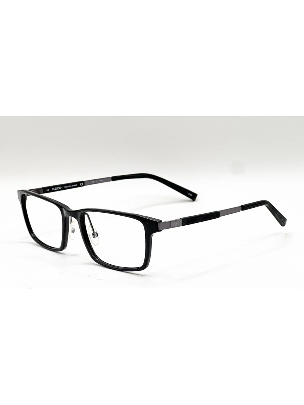 Flexon EP8008 001 Shiny Black Rectangle Authentic Eyeglass Frames 55-19-145