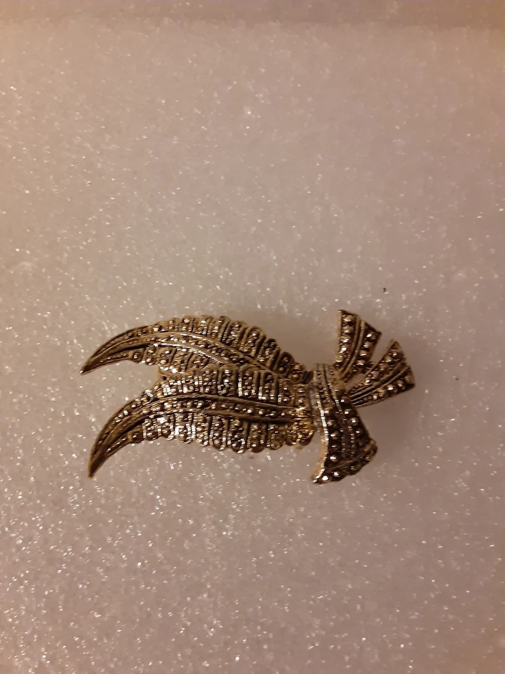 Gerry's Gold Tone Double Fern Leaf Brooch | Textured Feather Design Vintage