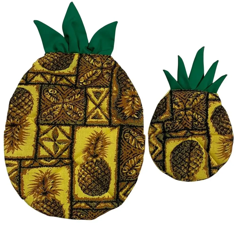 Vintage Polynesian Pineapple Hot Pad and Placemat Made In Hawaii