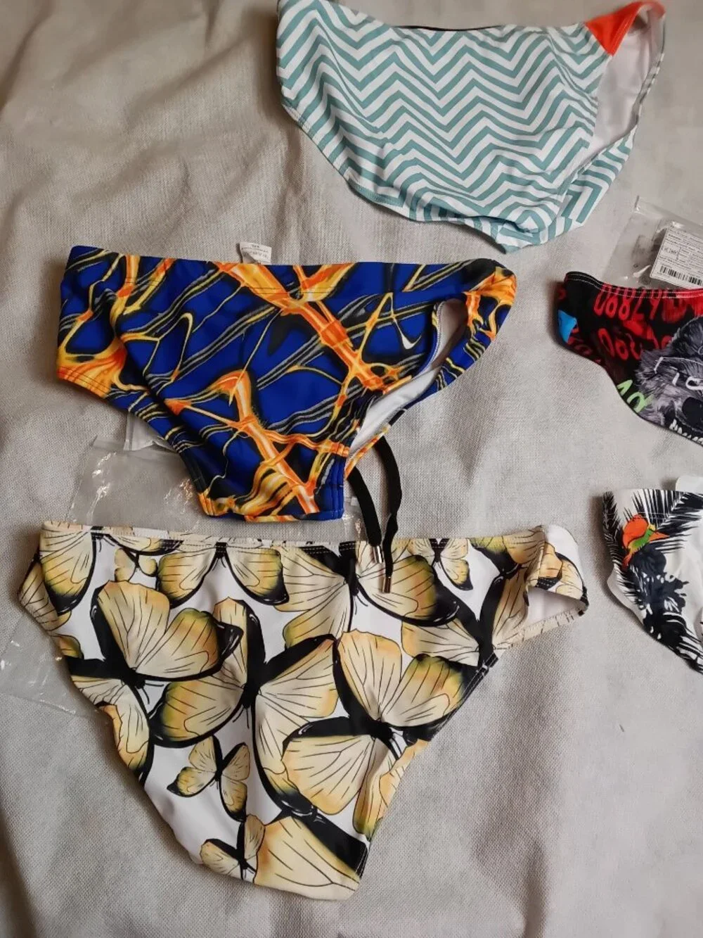 5 Pc Lot Men's Bathing Suit XXL Swimming Briefs Swim Trunks Swimwear NWT wolf