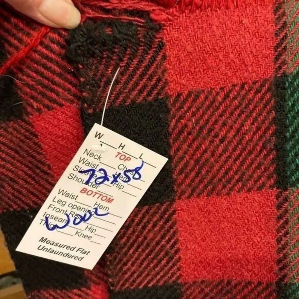 Vintage 1970’s Horner Plaid Throw Blanket Red Green Horner Wool 56 X 47 152