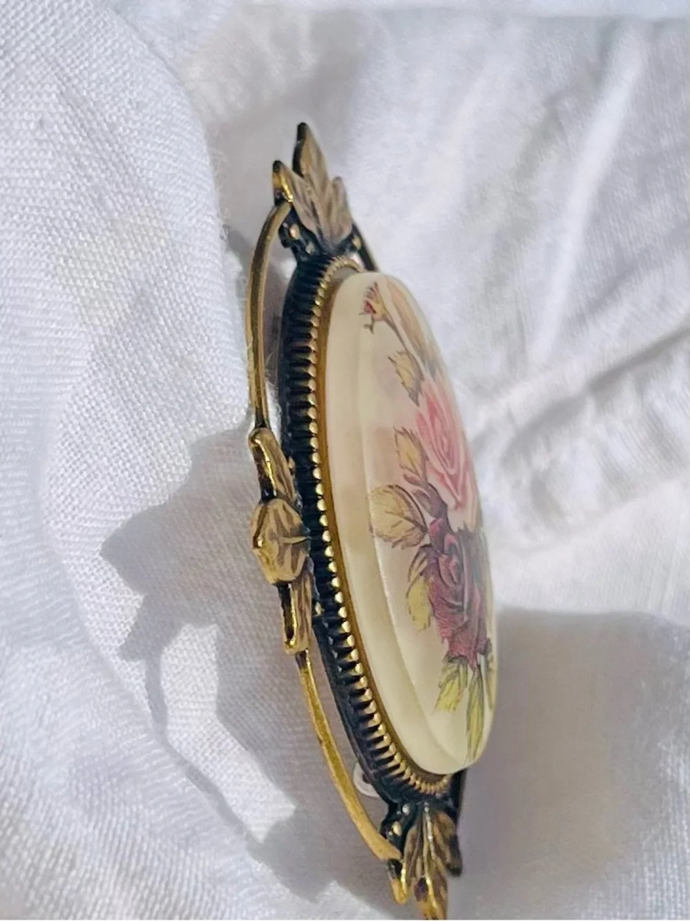 Antique Brass Floral Brooch