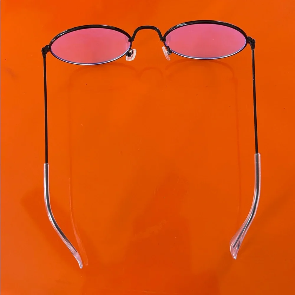 Oversized Black metal frame clear lens blue light blocking glasses