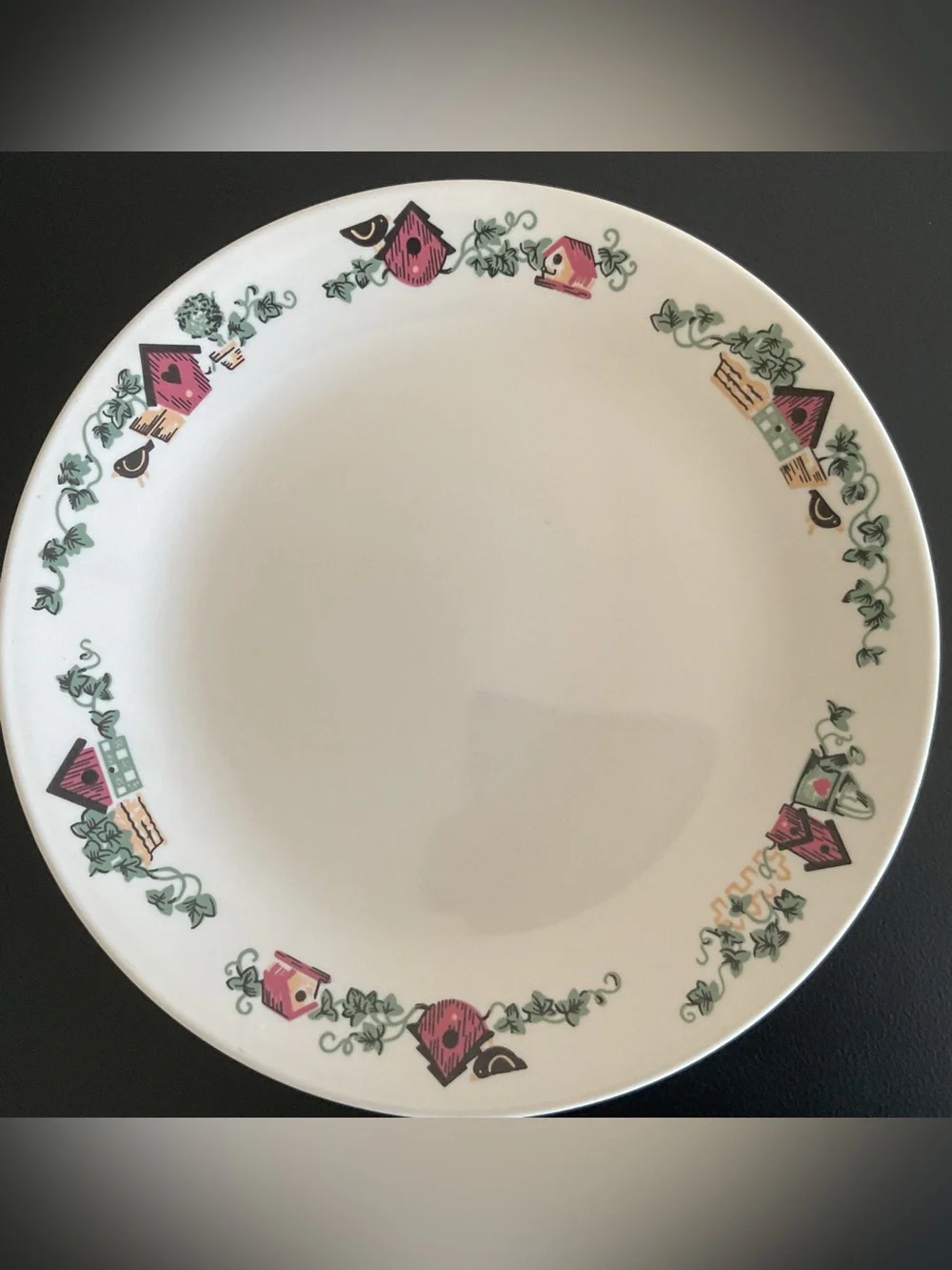 Corelle Corning Retired Garden Home Pattern Dinner Plates Set of 4,  10.25”