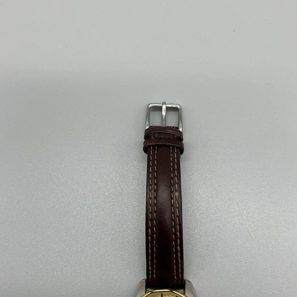 Vintage Pulsar Womens Watch 28mm Green Dial Brown Leather Diver Date New Battery