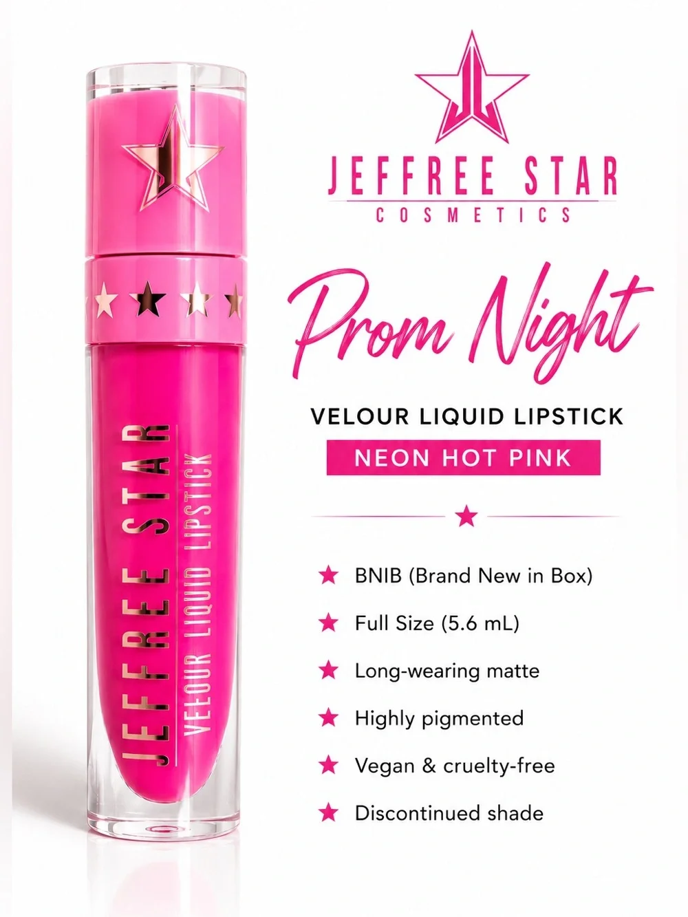 Jeffree Star Prom Night Velour Liquid Lipstick BNIB Discontinued Full Size
