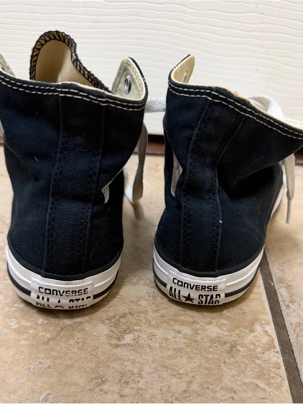 Converse High Top Sneakers - Black & White, Girls Size 3