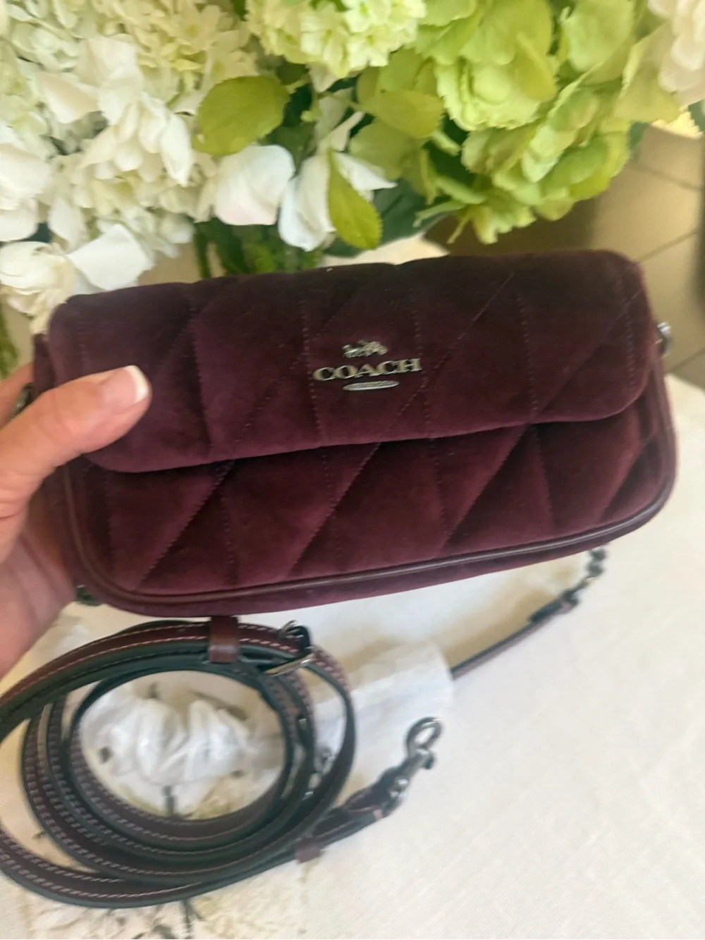 Coach quilted velvet