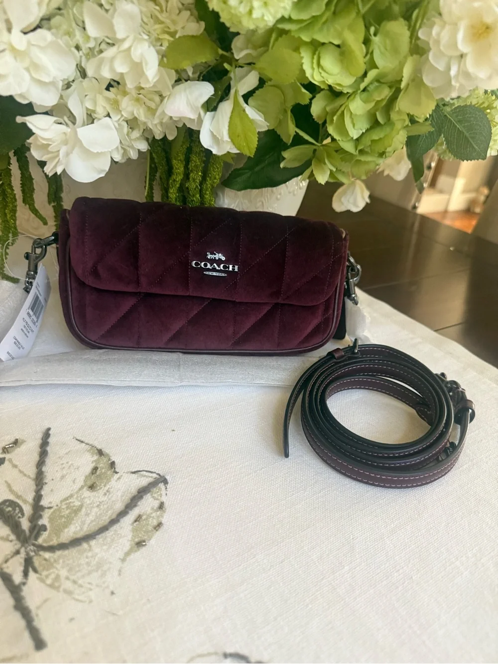Coach quilted velvet