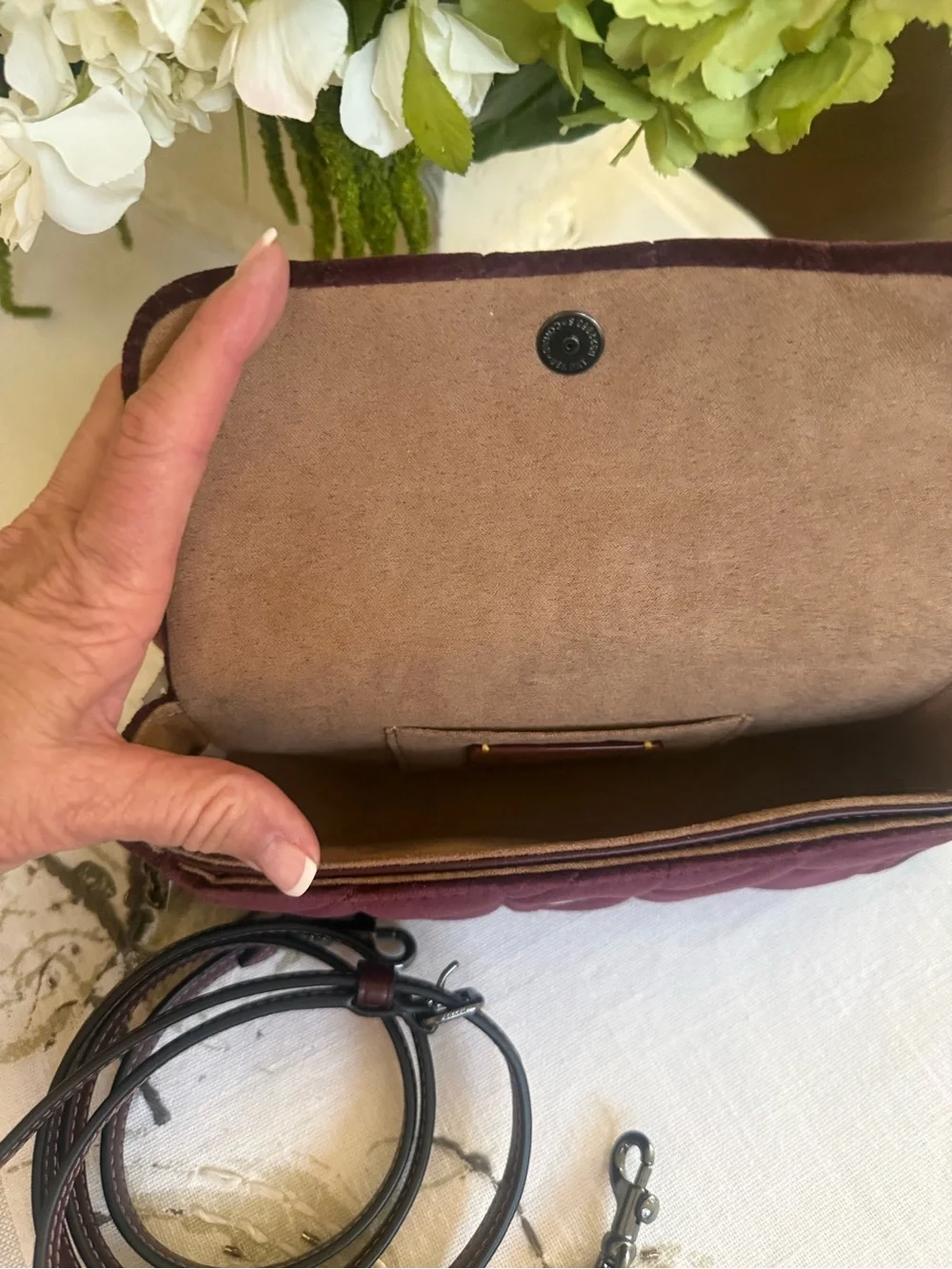 Coach quilted velvet