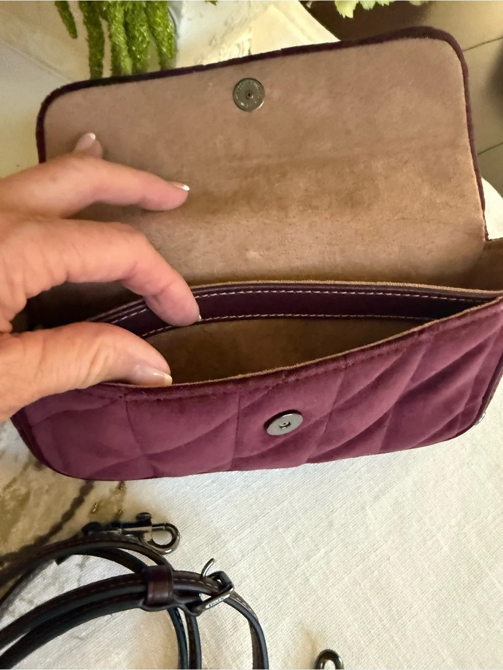Coach quilted velvet