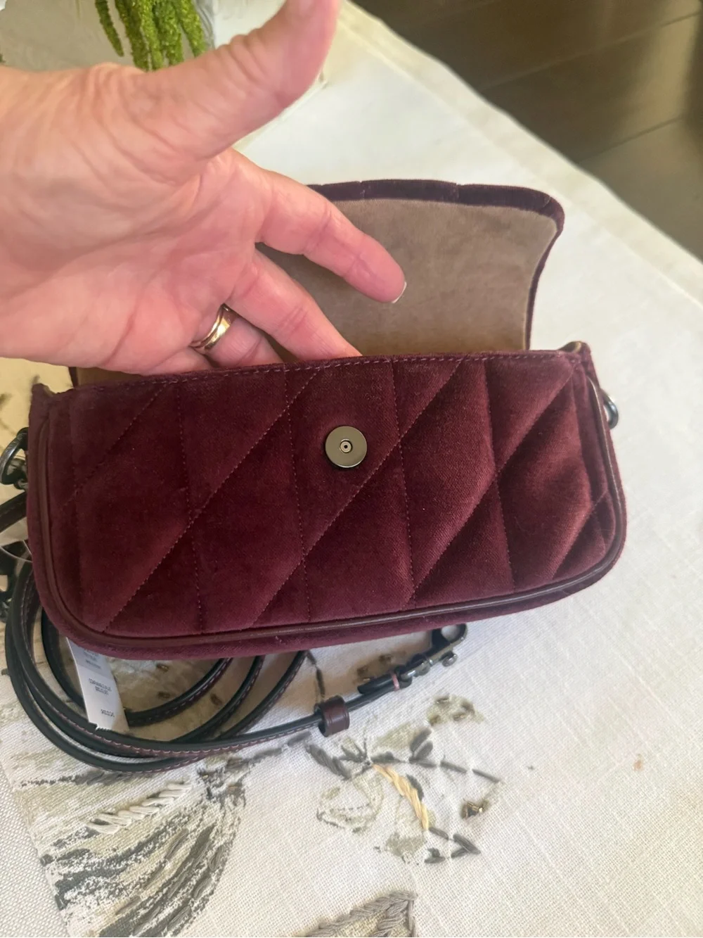 Coach quilted velvet