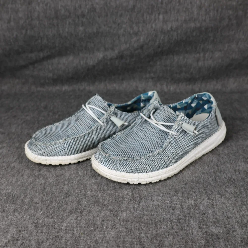 Hey Dude Wendy Slip-On Shoes Womens Size 10 Gray Knit Comfort Lightweight Casual