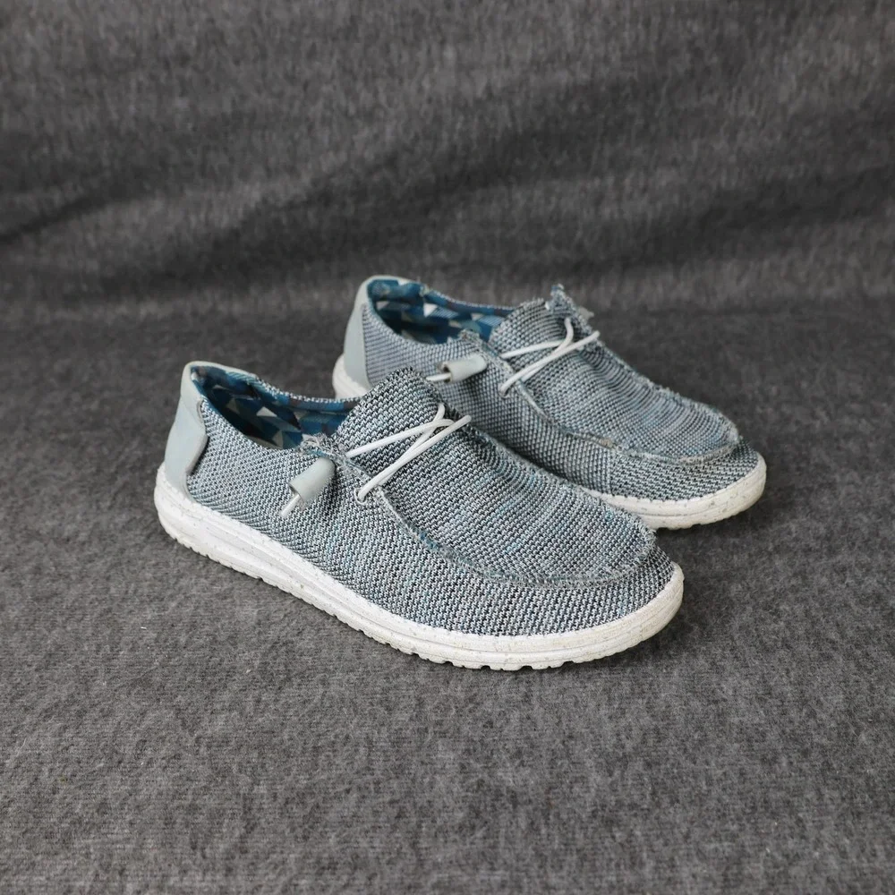 Hey Dude Wendy Slip-On Shoes Womens Size 10 Gray Knit Comfort Lightweight Casual