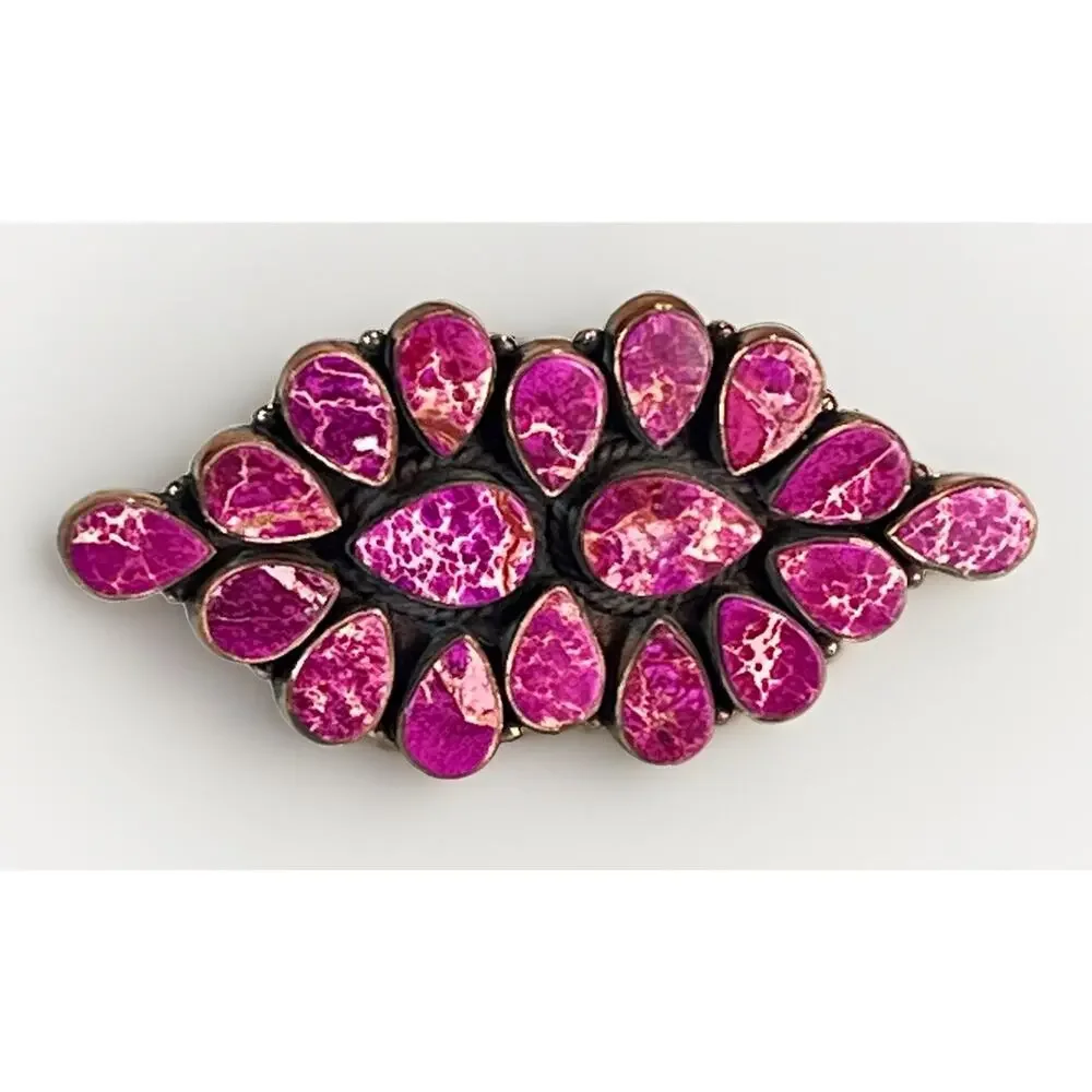 Southwestern Purple Sea Sediment Jasper Full Finger Cluster Ring Oxidized Copper