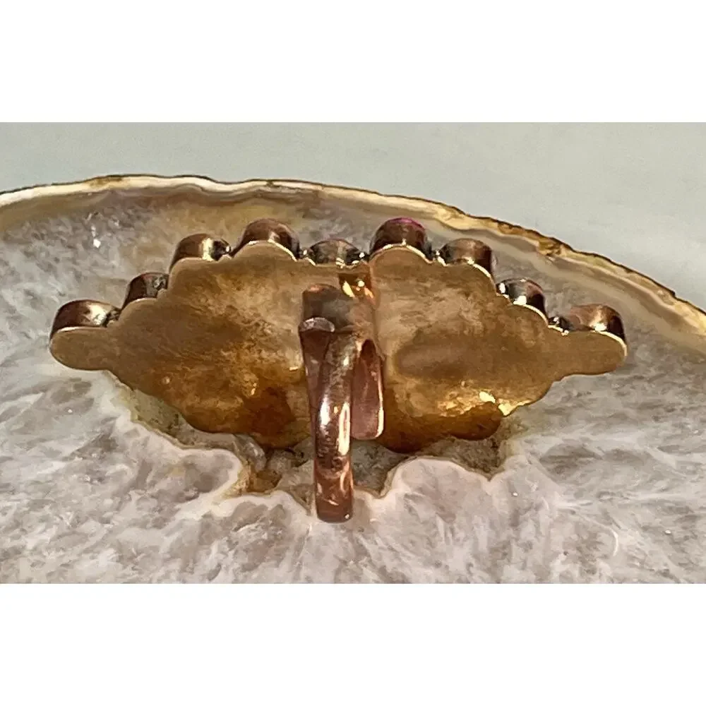 Southwestern Purple Sea Sediment Jasper Full Finger Cluster Ring Oxidized Copper