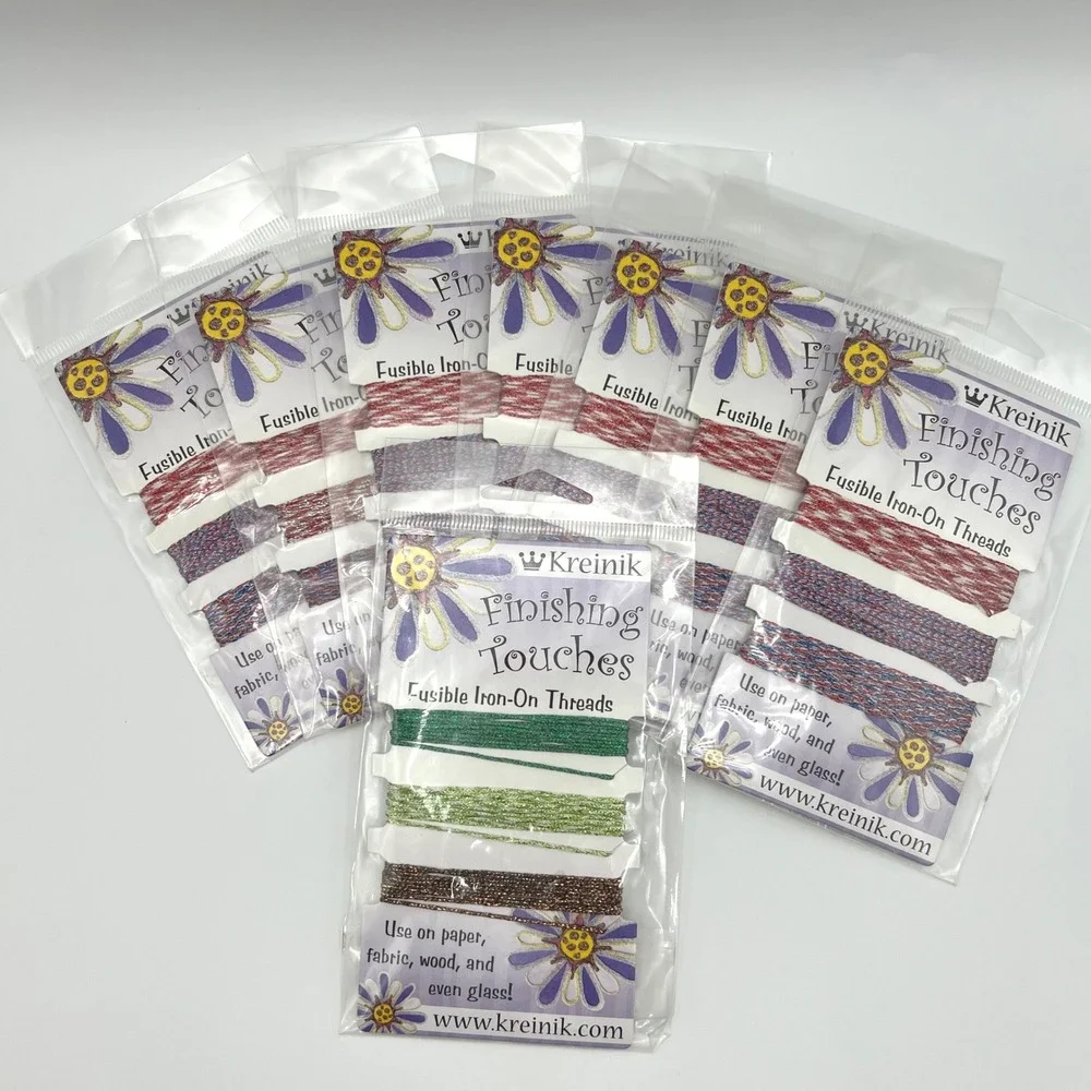 Kreinik Finishing Touches Fusible Iron-On Threads Lot of 8 Metallic Crafting