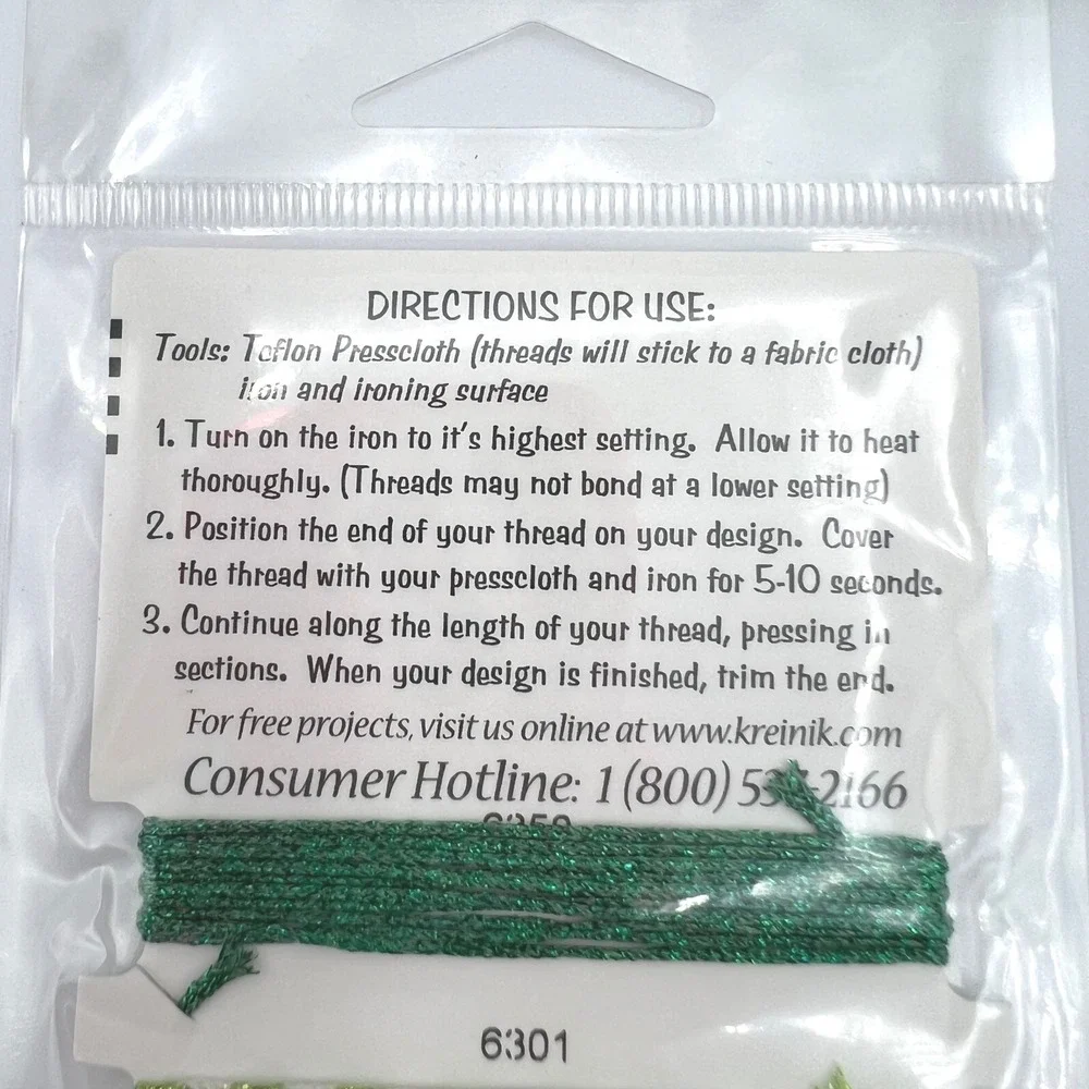 Kreinik Finishing Touches Fusible Iron-On Threads Lot of 8 Metallic Crafting