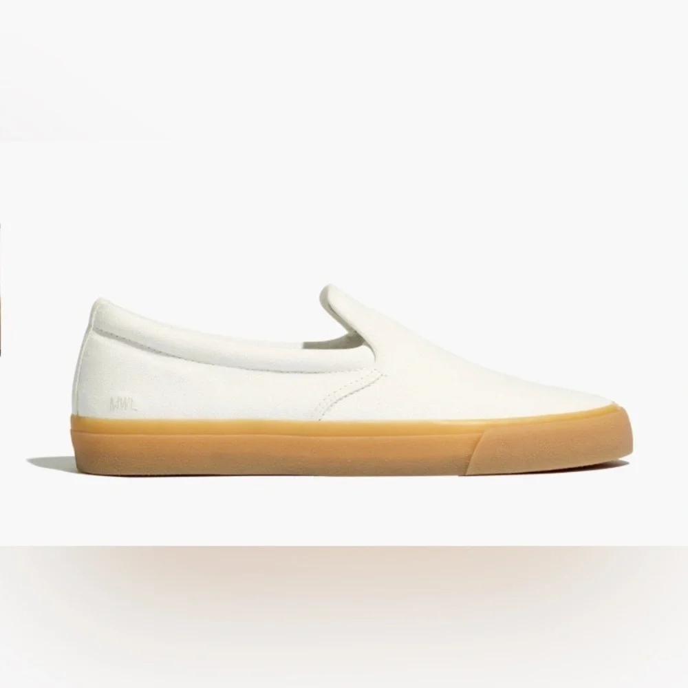Madewell White Canvas Slip On Sneakers Womens Size 8