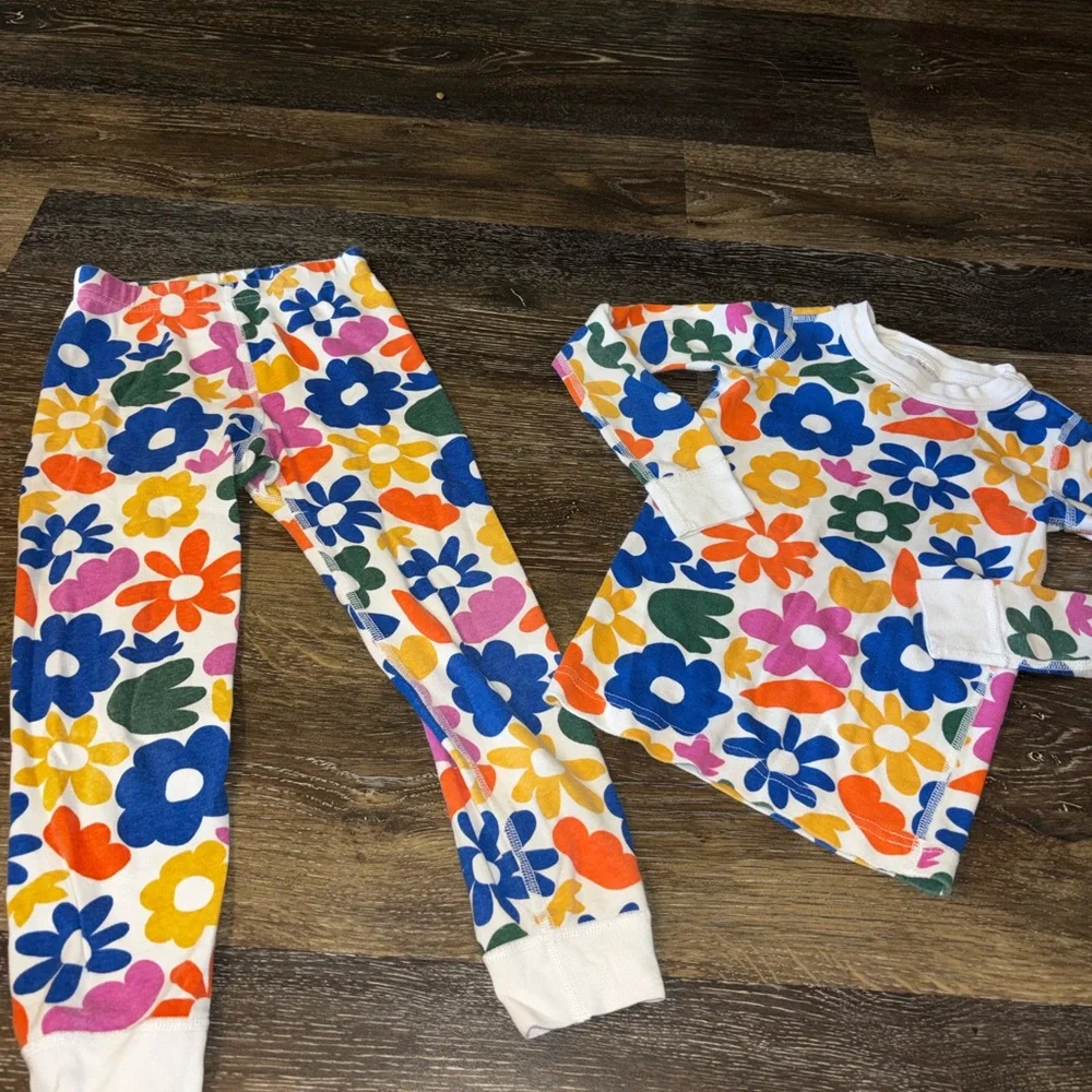 Hanna Andersson Kids Floral Print Pajama Set - White Multicolor