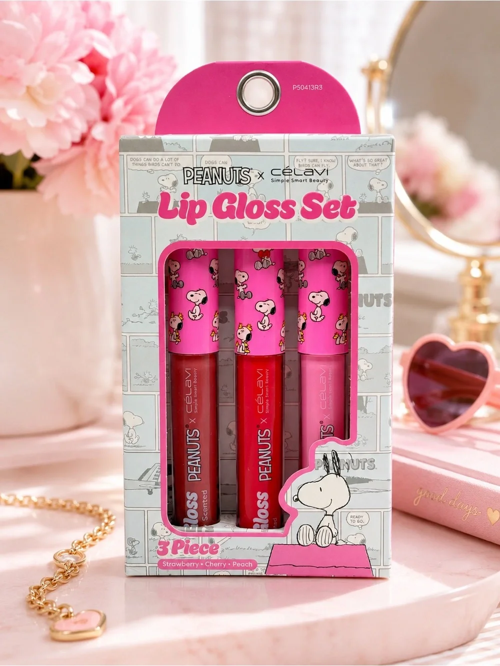 PEANUTS x CÉLAVI 3-Piece Lip Gloss Set | Snoopy Gift Set
