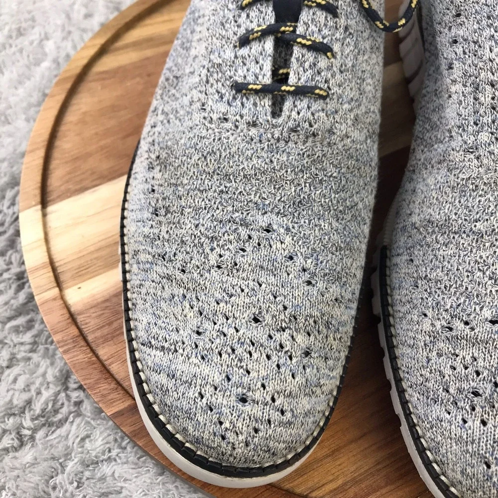 Cole Haan ZeroGrand Stitchlite Wingtip Oxford Mens 11M Gray Knit Sneakers C29226