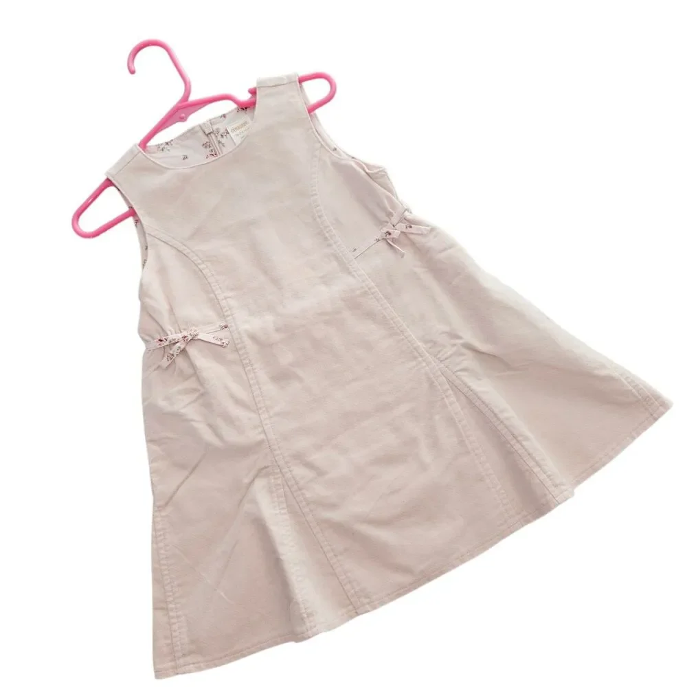 Vintage Gymboree Dress Size 18-24 Months Pink Corduroy Pinafore Y2K Deadstock