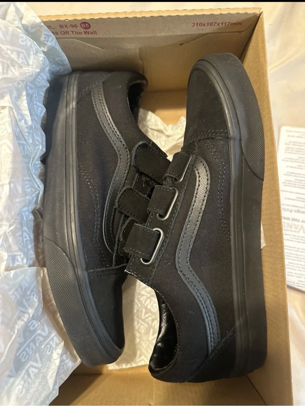 Vans Men's Black Low-Top Velcro Strap Sneakers