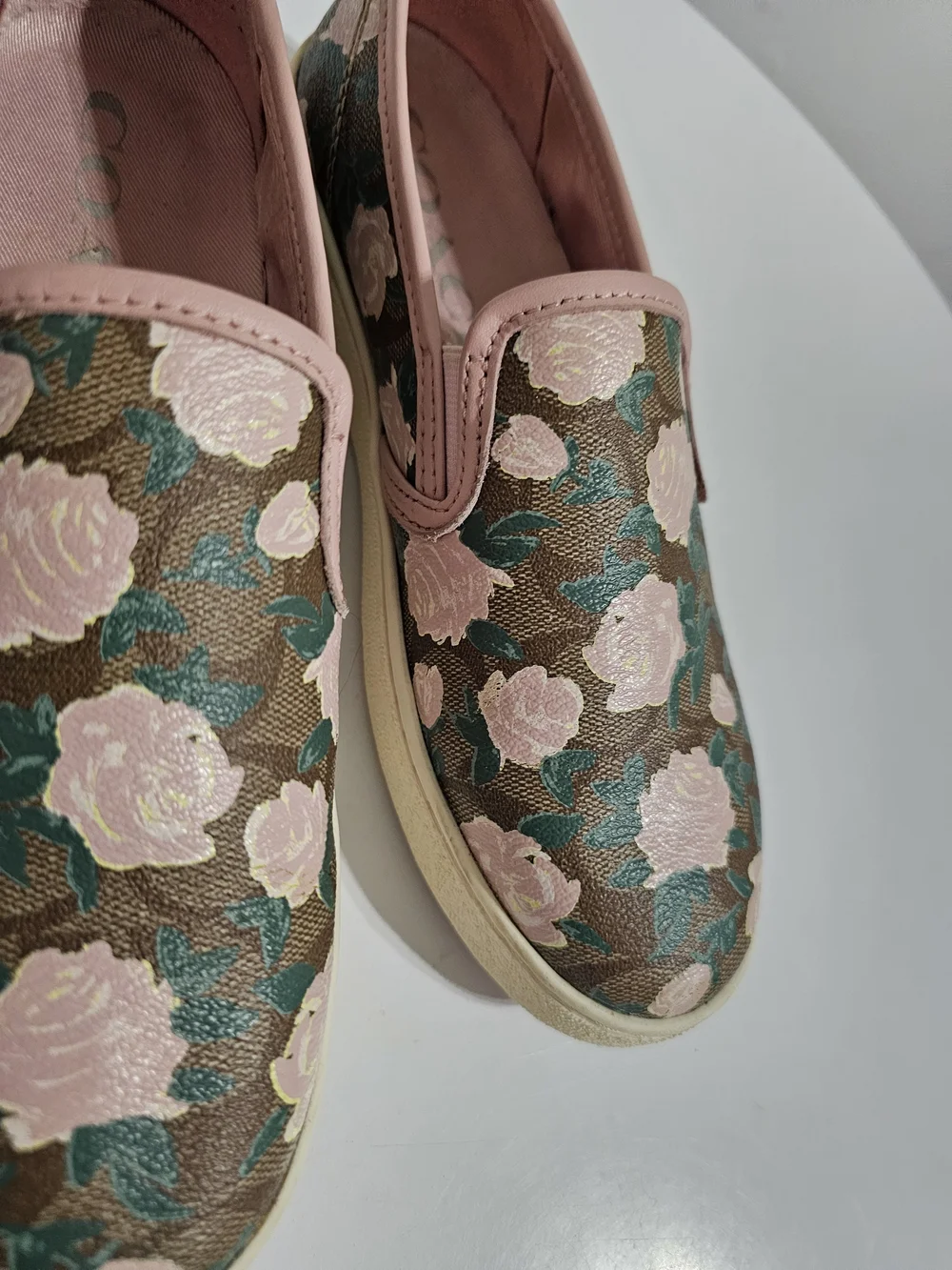 Coach canvas trim print