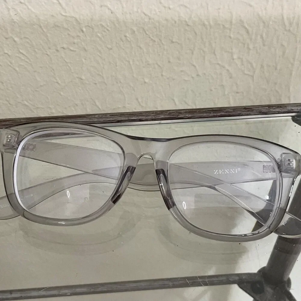 Zenni Kids Eye Glasses Frames Only smoky clear plastic frames.124-12