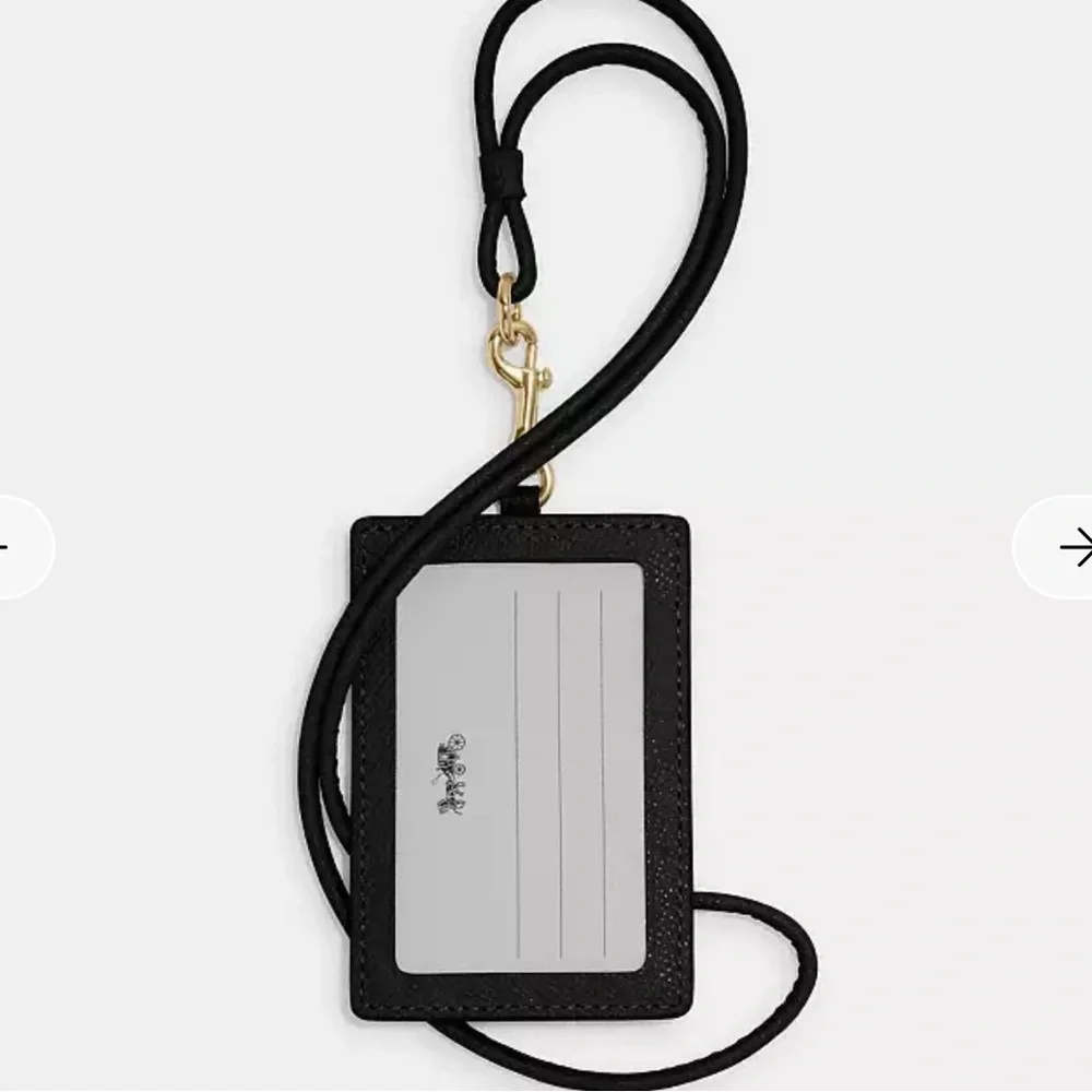 Coach Black Card Holder with Lanyard