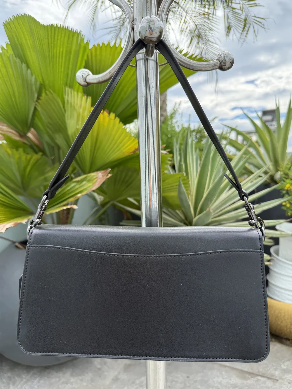 Coach Tabby 26 Black Signature Canvas shoulder bag