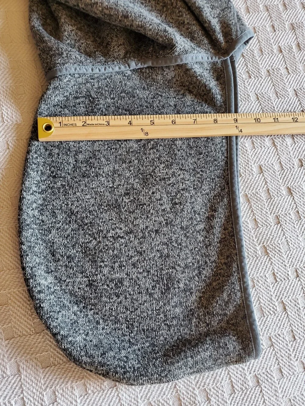 Eddie Bauer Grey Knit Fleece Pullover Hooded Poncho Cape L XL