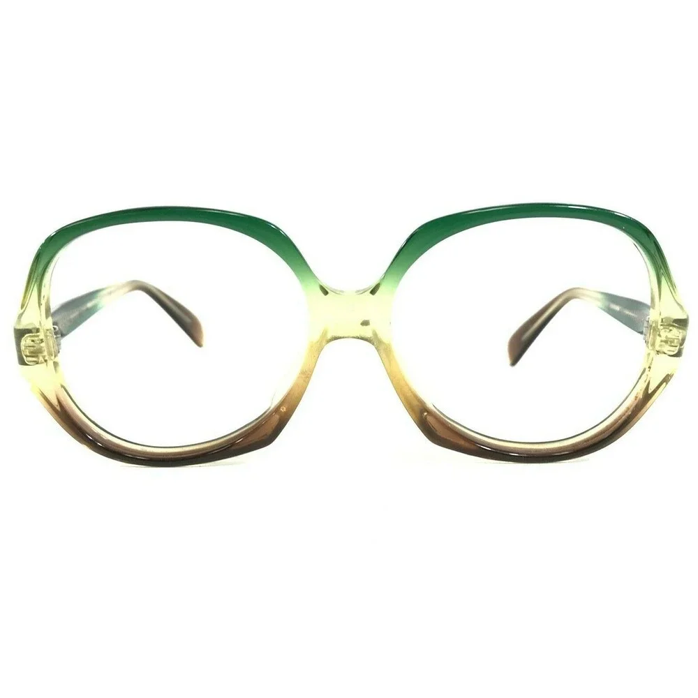 Rodenstock J 202 Eyeglasses Frames Brown Green Round Clear Thick Rim 54-16-130