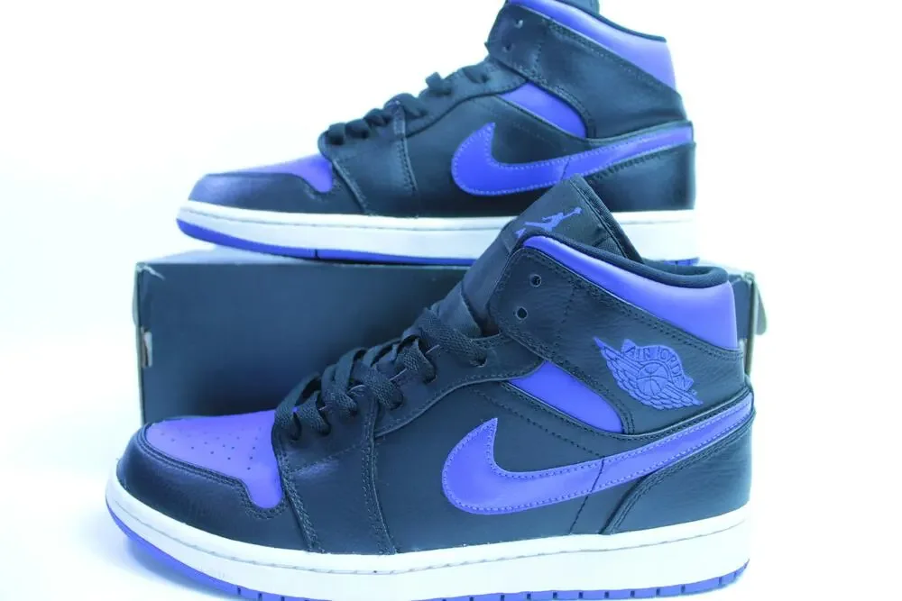 Air Jordan 1 Mid 'Black Hyper Royal' sz M 9 554724 068