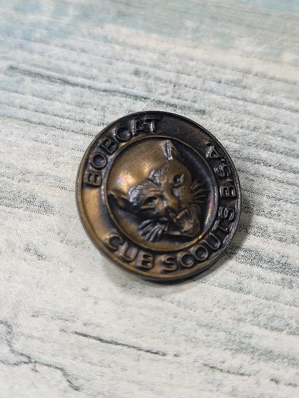 Cub Scouts B.S.A. Bronze Pin - Brown Finish