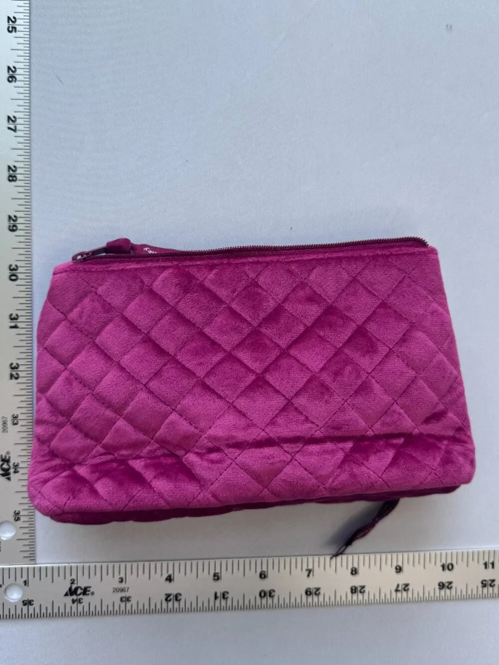 Vera Bradley Compact Organizer Majestic Magenta Quilted Velvet Cosmetic Bag