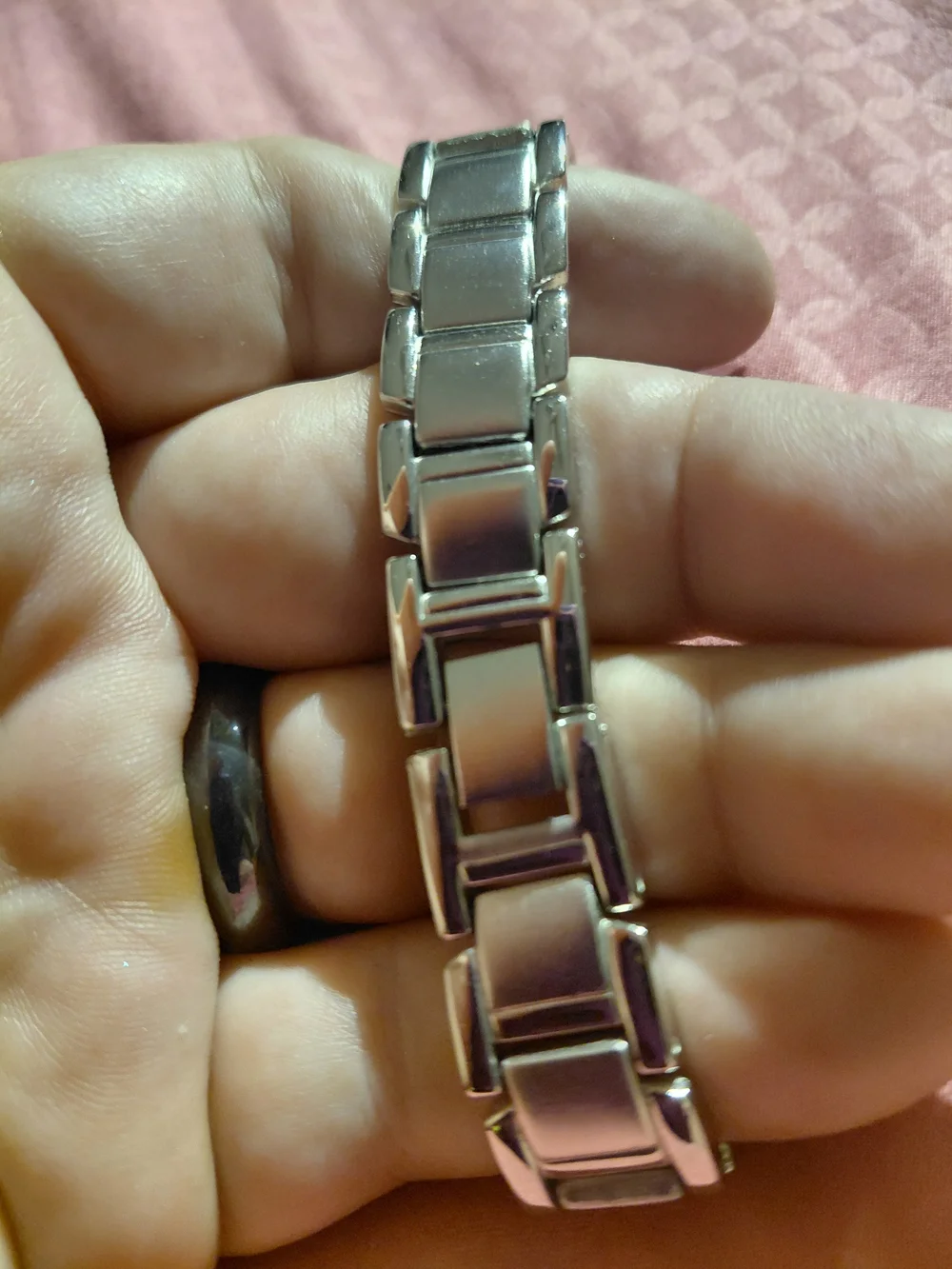 Vintage Womens Silver Tone Quartz Bracelet Watch with Roman Dial