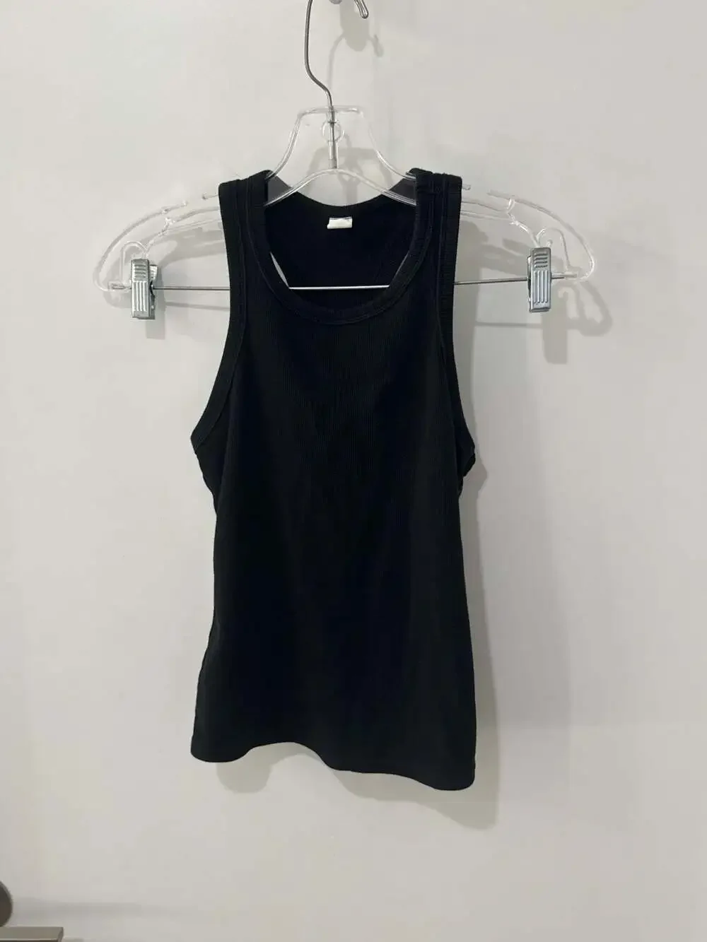 Alo Yoga Black Ribbed Racerback Tank Top
