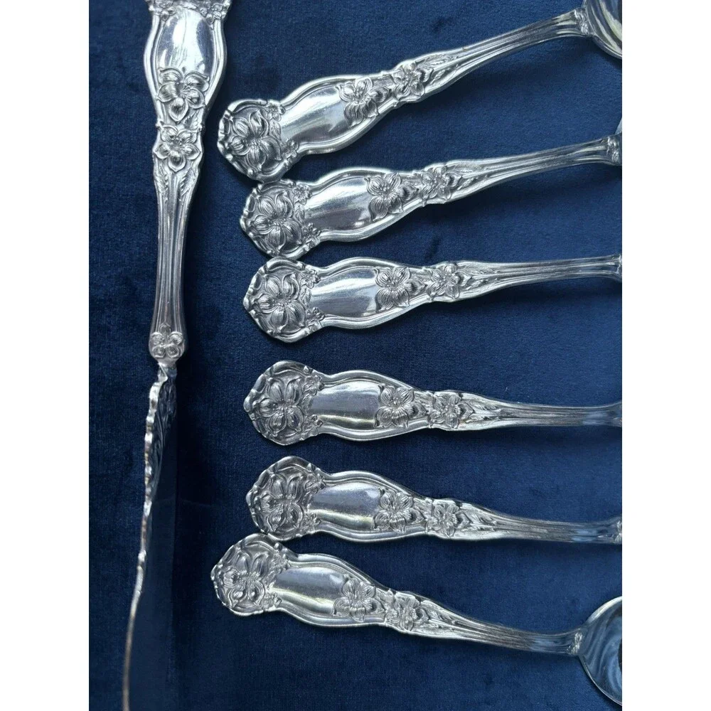 Vintage WM Rogers&Son Orange Blossom AA 1910 SilverPlated Teaspoons, 6