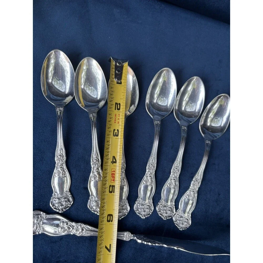 Vintage WM Rogers&Son Orange Blossom AA 1910 SilverPlated Teaspoons, 6