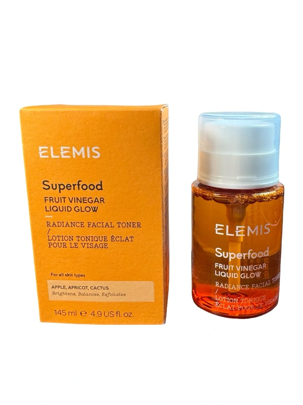 ELEMIS Superfood Fruit Vinegar Liquid Glow Radiance Facial Toner 4.9 oz / 145ml